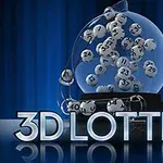 3D yazısıyla süslenmiş, içinde numaralı topların bulunduğu bir cam kürenin yer aldığı mavi arka planlı bir sahne