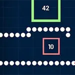 Kare çerçeveli numaralar ve grid fonu üzerinde zikzak yapan beyaz toplardan oluşan bir çizim