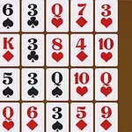 Bir dizi poker kartı yatay ve dikey olarak sıralanmış