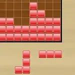 Karelerden oluşan bir ızgara üzerinde farklı şekillerde pembe bloklar yer almakta