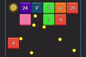 Renkli numaralı bloklar ve etrafa dağılmış küçük sarı toplar