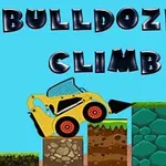 Sarı bir buldozer, arka arkaya dizili farklı renk ve desenlerdeki platformların üzerinde tırmanıyor; üstte Bulldozer Climb yazısı bulunuyor