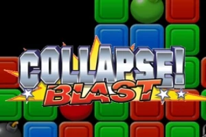 Renkli bloklar arka planında büyük harflerle COLLAPSE!