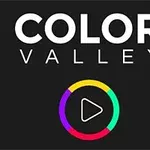 Siyah arka planda Color Valley yazısı ve altında dört renkli bir çemberin içinde bir oynatma simgesi bulunuyor
