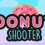 Pembe şekerlemeli bir donutun önünde Donut Shooter yazısı