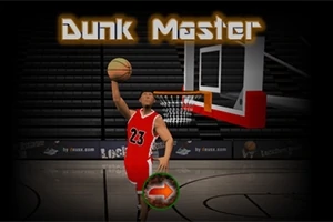 Kırmızı formasıyla bir basketbolcu, basketbol potasına smaç yaparken görüntülenmiş