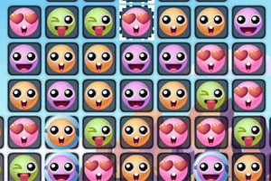 Farklı renklerde ve ifadelerde sevimli yüz emojilerinin sıralandığı bir ızgara