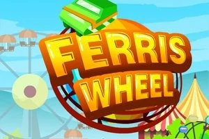 Dönme dolap arka planında Ferris Wheel yazısı ve kitaplar bulunan renkli bir tasarım