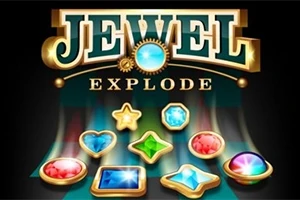 Başlıkta Jewel Explode yazısı ve altında farklı şekil ve renkte mücevherler