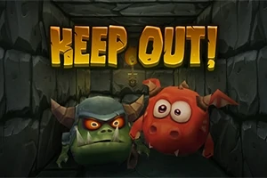Taş duvarlı bir koridorda, KEEP OUT!