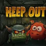 Taş duvarlı bir koridorda, KEEP OUT!