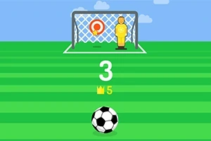 Yeşil bir futbol sahasında kalenin önünde duran altın bir kupa ve futbol topu