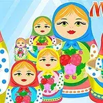 Renkli geleneksel Rus matruşka bebeklerinin çizimi