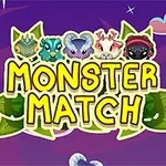 Renkli canavar figürleri ve büyük sarı harflerle MONSTER MATCH yazısı