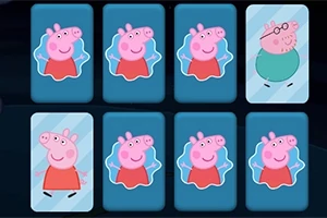 Sekiz adet kartta sevimli pembe bir karakterin resimleri ve bir kartta yeşil giyimli başka bir karakterin resmi görülüyor