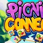 Renkli ve büyük harflerle yazılmış Picnic Connect metni ile arka planda bulutlar ve yapboz parçaları görünen bir tasarım