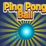 Mavi bir topun etrafında yayılan sarı ışınlar, üstte Ping Pong Ball yazısı ve yanlarda sarı ve kırmızı çizgiler