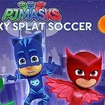 Üç renkli kostümlü süper kahraman çocuğun gece arka planında bir şehir önünde poz verdiği bir çizgi karakter posteri