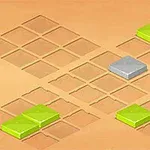 Kahverengi kare bir ızgara üzerinde yeşil ve gri defterler