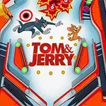 Tom ve Jerry karakterleri, hedefler ve patlama efektleriyle dolu renkli ve hareketli bir langırt masasında gösteriliyor