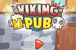 Viking temalı bir barın önünde bira bardağı ve kuru kafa simgeleriyle süslenmiş bir tabela