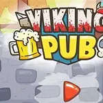 Viking temalı bir barın önünde bira bardağı ve kuru kafa simgeleriyle süslenmiş bir tabela