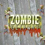 Zombiler arasında ZOMBIE GETAWAY yazılı bir afiş